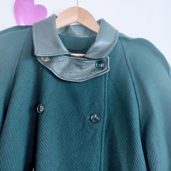 Vintage 80s Wool Jacket - Dark Green - Picture 5 of 16